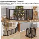 Wooden Dog Gate Freestanding Foldable 4 Panel Pet Gates Extra Wide Dog Gates for Indoor Doorways Stairs 24in Height Support Feet Included