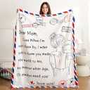 weigelia Dear Mom Throw Blanket - Soft Fleece Throw Blanket for Mom Gifts, Warm & Cozy Mothers Day Birthday from Daughter Son, Lovly Blanket Gift for Bed, Sofa (Beige, 60" x 80")