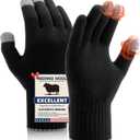 Merino Wool Gloves for Men Women, Touch Screen Warm Glove Liners Thermal Soft Knit Lining for Winter Running Hiking