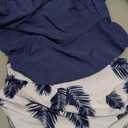 Womens Tankini Swimsuits Ruffled Tank Top Tummy Control Floral Modest Swimwear High Waisted Bikini (X-Small, Blue/White)