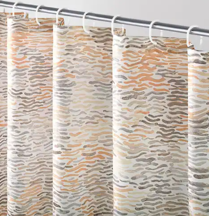 No. 918 Sisal Abstract Print 13-Piece Shower Curtain Set