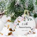 SIABERTERL 25th Anniversary Ornament 2025,25th Anniversary for Couple Parents,25 Years Anniversary Ceramic Ornament for Home Weddings with Ribbon and Love Color Gift Box