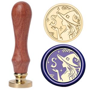 2 x YOLAKIS Alphabet S Wax Seal Stamp Magical Girl Style Initial Letter S Wax Stamp Brass Head Ideal for Decorating Christmas Cards Envelopes Gift Wraps Wedding Invitations(Magic S)