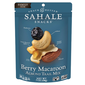 Sahale Snacks Berry Macaroon Almond Trail Mix, 7 Ounces | 7 oz Pouches, 1 Pack - Coconut, Blueberries & Apples - Kosher & Certified Gluten-Free Snacks, BB: 09-15-2026