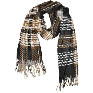 Black Brown Tartan Plaid Pattern Women's Scarf Soft Warm Fall Winter Scarves Long Pashmina Shawls and Blanket Wraps