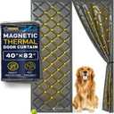 Flux Upgraded Heavy Duty Magnetic Insulated Door Curtain 40"x82"  Keep Cool Air in, Reduce Hot Air & Noise, 50 Magnets, Hands-Free Entry