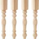 4 Pcs Wooden Farmhouse Table Legs, 29"x3.5'', Round