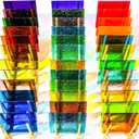 36 Sheets Transparent Stained Glass Sheets, 4 x 6 Inch Mosaic Glass Tiles Bulk for Crafts, Assorted Colors Cathedral Art Glasses Sheets for Stained Glass Making Projects