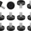 30 Packs M8 Screw on Furniture Glide Leveling Foot Adjustable Diameter Home Black Metal Table Desk Glide Leg Leveler Leveling Foot Adjuster