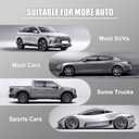 3D Premium Skin-Feel Leather Car Steering Wheel Cover, Anti-Slip Breathable Soft Slim Design, Universal 15 inch, Black with Orange (Round-Medium[14.5''-15''])