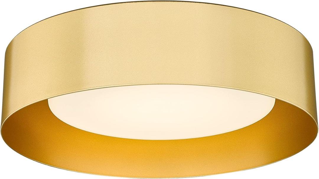 AUTELO 5CCT LED Ceiling Light, 12" Gold Flush Mount Ceiling Light with Frosted Glass in Gold Metal Finish for Bedroom, C3336-29 BRZ LED