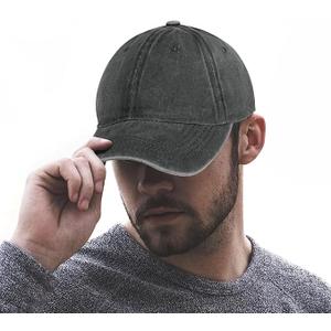 Zylioo Small Size Washed Baseball Cap,Petite Denim Sports Cap,Adjustable Little Fade Dad Hat for Small Heads Size:57-59/22.5-23.2