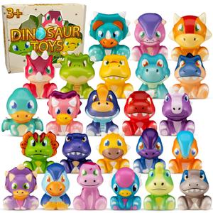 DMIGHT Party Favors for Kids 24PCS Dinosaur Squishy Toys,Goodie Bag Stuffers, Pinata Stuffers,Birthday Gifts for Boys & Girls,Treasure Chest Prizes,Classroom Prizes for Kids (Dinosaur) (Dinosaur)
