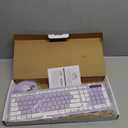 Wireless Keyboard and Mouse Combo, Full-Sized Wireless Keyboard and Adjustable DPI Mouse, 2.4GHz USB Receiver, Silent Keyboard and Mouse for PC, Windows, MAC, Desktop, Laptop(Purple)