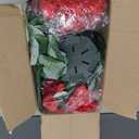 Geraniums Artificial Flowers for Outdoors, 2 Pack Potted Plants Red Faux Geraniums Bush Artificial Topiaries Realistic UV Resistant Fake Flowers Plants for Planters Outside Gardens Front Door Indoor
