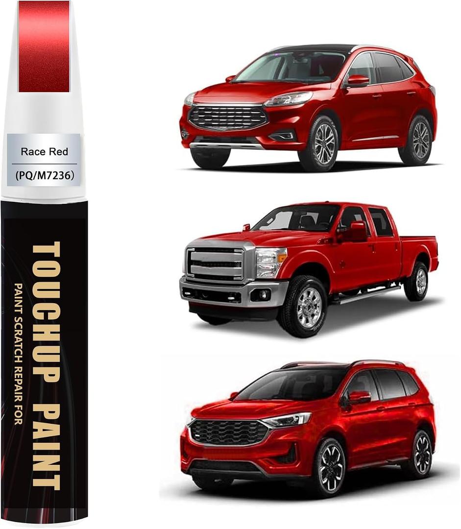Race Red(PQ/M7236) Car Paint Touch Up Pen Compatible with Ford, 2-In-1 Color Accurate Touch Up Car Scratch Repair Paint Match Ford Series Premium Automotive Scratch Remover for Nicks & Chips Repair, 0.4 Fl Oz (EXP 10/23/26)