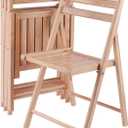 Winsome Robin Folding Chair Set of 4 in Natural, Convenient & Lightweight Portable Kitchen & Dining Chairs for Small Homes & Apartments, Indoor & Outdoor Foldable Seating (17.64W x 19.8D x 32.68H In)