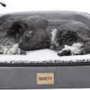 Jiupety Orthopedic Dog Bed for Medium Dogs, Egg-Crate Foam Pet Couch Bed, Washable Pet Sofa with Removable Cover, Waterproof Lining and Anti-Slip Bottom, Grey, 26"x20"x6.5"