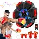 Baswip Music Boxing Machine for Adults and Kids with 2 Pairs of Gloves, 9 Modes & 9 Speeds Smart Bluetooth Boxing Workout Equipment Wall Mounted, Electronic Digital Punching Machine for Home/ Gym