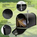 Black Post-Mount Mailboxes for Outside, RAINHOL Metal Mailbox, Galvanized Steel Outside Mail Boxes, Medium Capacity, 19 x 8.7 x 6.7 Inches