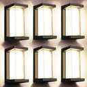 Juyace 6 Pack Outdoor Wall Lights, 18W 1800LM Modern Black Exterior Sconces, IP65 Waterproof 3000K Warm White Wall Mount Fixtures for Front Door, Garage, Porch, Patio, Entryway, House