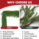Christmas Garlands 9FT Norfolk Pine Garland 2PCS Realistic Artificial Faux Greenery Garland for Mantle Holiday Indoor Outdoor Fireplace Window Stairs Winter Christmas Decorations