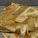 10 Pack Satin Table Runner 12 x 108 Inch Long Light Gold Silk Table Runner for Wedding Party Banquet Birthday Decoration
