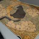 Area Rugs for Bedroom Boho Washable Rug for Living Room Cute Celestial Retro Abstract Bohemian Moon Cat Stars Clouds Face Soft Rubber Backed Non-Slip Carpets for Nursery Room Home Decor 23x34