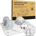 Drying Stone For Kitchen Counter, Diatomaceous Kitchen Stone Drying Mat, - Kitchen Drying Stone - Ideal for Drying Dishes, Cups, Fruits & Veggies, Vanity Tray, Placemat (15.7x11.8in)