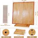 HHSarioneiro 15.6" Crochet Blocking Board with 16 Pins/Pegs, Blocking Boards for Crochet Projects, Wooden Crocheting Accessories Gifts for Crocheters