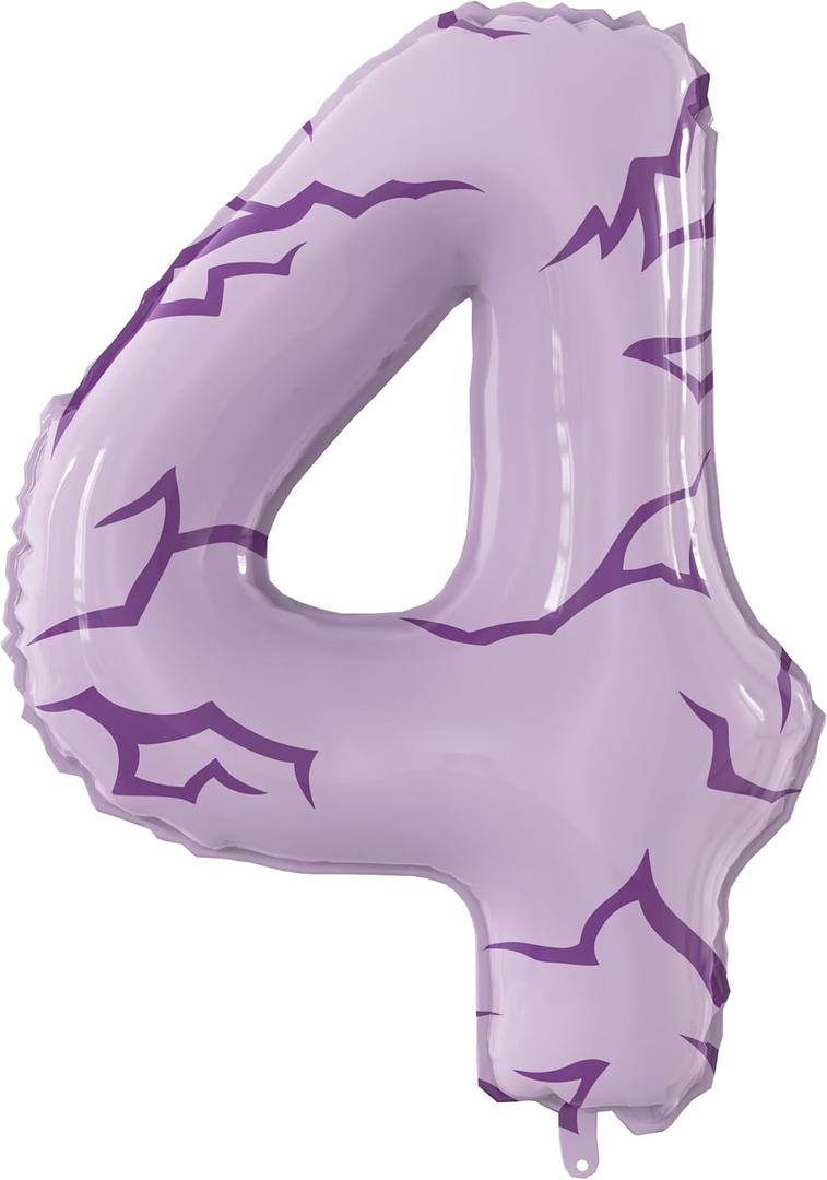 K-pop Tattoo 40 Inch Number 4 Foil Balloon, Anime Themed Big Large Number Balloon for K-pop Anime Themed Boys Girls Birthday Anniversary Party Decorations