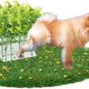 6 PCS Fake Grass Plants Pee Post for Dogs to Pee on, Reusable Puppy Pee Post Training Tool Washable Artificial Eucalyptus Grass for Guiding and Trains Dogs to Urinate, Outdoor Dog Toilet