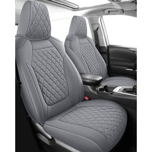 MIROZO Seat Covers for Rav4,Waterproof Seat Covers Leather Car Seat Protector Compatible with 2019 2020 2021 2022 2023 2024 2025 Toyota RAV4 Hybrid LE XLE Limited (Gray,Non XSE&2022-2025 SE Hybrid)