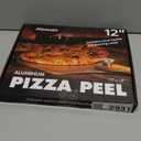 Pizza Peel Aluminum Pizza Spatula, Mooues 12 inch Metal Pizza Paddle(12"x 14")with Rocker Cutter Foldable Wood Handle, [Storage bag included], for Family Pizza Oven Baking Pizza, Dough, Bread & Pastry