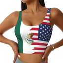 Sports Bras for Women Sleeveless Yoga Vest Low Neck U Back Bra Workout Crop Tank Tops Wirefree Running Underwear, Medium