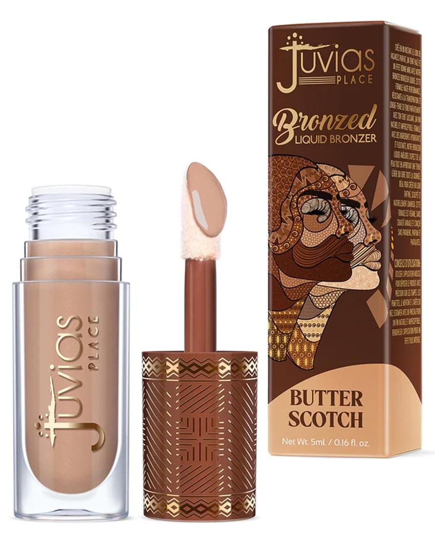Juvias Place Bronzed Liquid Bronzer - Butterscotch - Liquid Bronzer for Face with Silky Blendable Texture - Buildable Coverage for Natural Contour & Dimension - Easy-to-Blend Patch-Proof Formula