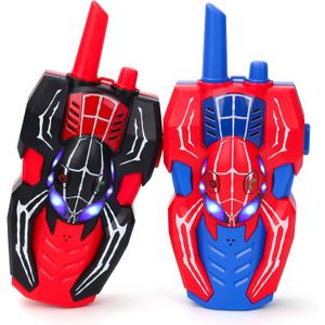 Kids Walkie Talkies Toys for 4 5 6 Years Old Boys,Spider Toy Gifts Age 4 5 6 7 8 Toddler Walkie Talkies 2 Pack with Lanyard for Outdoor Garden Hiking Camping Play Boy Girls Birthday Presents