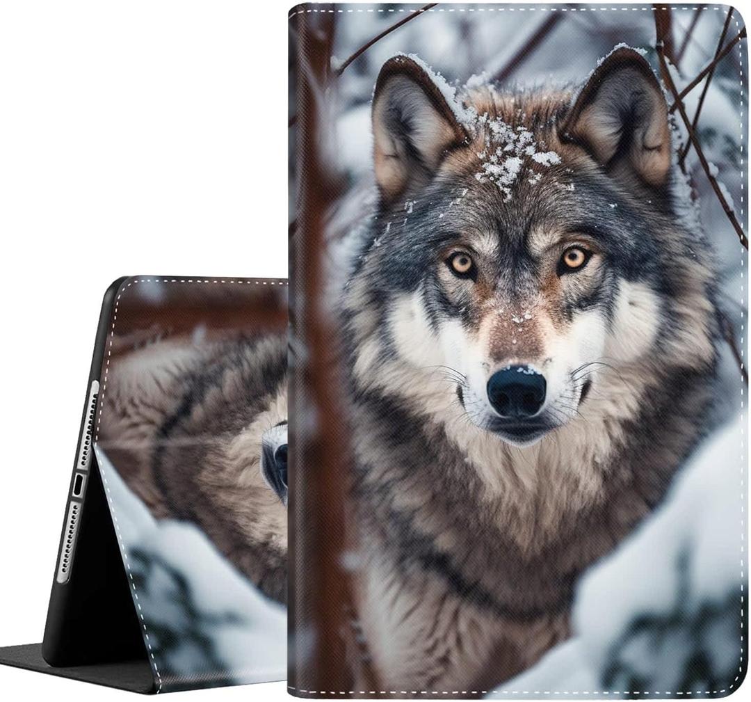 Case for iPad 10.2 Case 2021 iPad 9th Gen / 2020 iPad 8th Gen / 2019 iPad 7th Gen, Durable Shockproof Protective Cover for 10.2"Snow Wolf