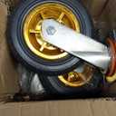 8 Inch Heavy Duty Casters Wheels Set of 4 Swivel Industrial Casters Rubber Wheels Tires for Cart Bench Shop Dolly Outdoor Wheels Replacement with 2 Brake and 3000Lbs Load Capacity, 4 Pack