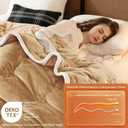 ShowyLive Extra Thick Blanket for Sofa Recliner Bed, Warm 3 Layers Flannel Blanket for Winter Autumn, Plush Quilt, Breathable Velvet Comforter, Washable Throw Blanket 810gsm (Camel 150x200cm)
