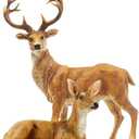 Resin Female Deer & Standing Male Deer Figurine Animals Statue Home Garden Yard Ornament Lawn Outdoor Patio Decor