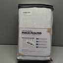 INOVADAY Memory Trained Pinch Pleated Curtains 108 Inch Long, Linen Curtains for Living Room, 2 Panel Set Pinch Pleated Drapes with Hooks, Light Filtering Window Treatment, 40" W x 108" L, Beige White