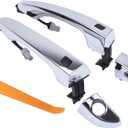 ApplianPar Front Left Driver and Right Passenger Side Exterior Door Handle with Smart Key Chrome for Hyundai Tucson 2016-2021