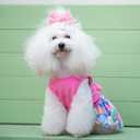 CuteBone Happy Easter Eggs Dog Dress Velvet for Small Dogs Girl Pink Puppy Dresses Dog Clothes CVA18L-D, Large