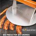 Smash Burger Press, 3.8-Lb Burger Smasher, 9-Inch Bacon Press for Batch Cooking, Stainless Steel, Easy to Clean and Seasoning Free, Heatable for Searing Panini, Steak, Chicken, Fish, Round