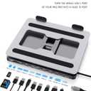 USB C Hub Stand for MacBook Pro, 10 in 1 Adapter for MacBook Air Docking Station with 4K 60Hz HDMI, RJ45 Gigabit Ethernet, SD/TF Card Reader, 4 USB 3.0 for iPad/Dell HP/Surface/Lenovo Laptop Dock