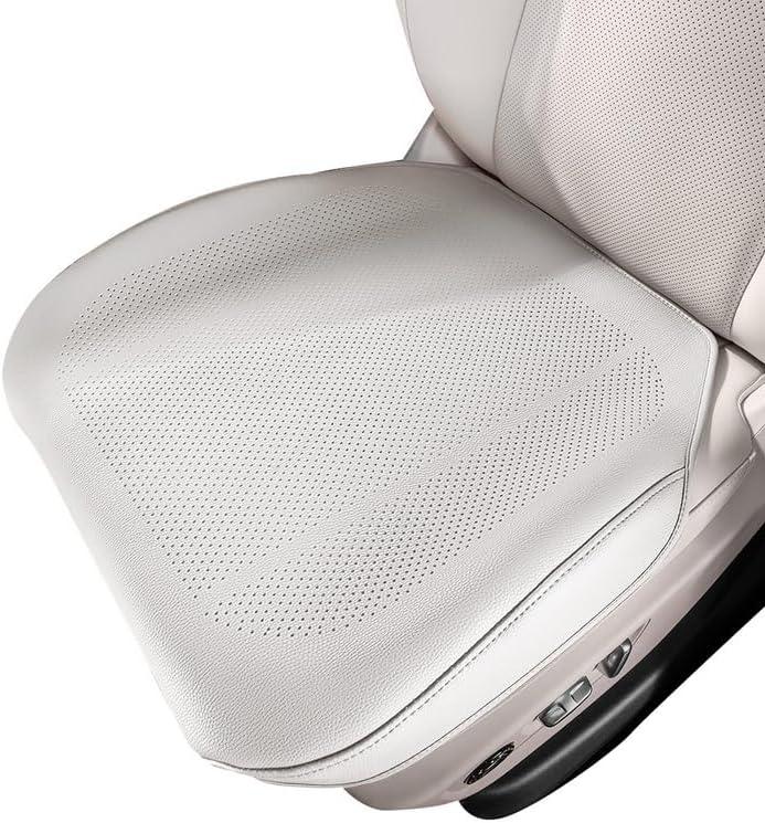 2-Pack Premium Leather Car Seat Covers - Front Bottom Seat Protectors, Skin-Friendly & Lightweight, Anti-Slip Universal Fit for Cars, Trucks, SUVs (Off White)
