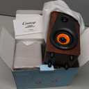 12W USB Computer Speakers, Wooden Desktop Speakers with Dual Diaphragms, High-Fidelity Stereo for PC, Laptop, Monitor, Tablet  USB Powered with Built-in Audio Output