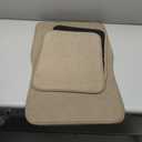 FH Group Car Floor Mat 4 Piece Set Driver's Seat with Heel Pad Deluxe Front 66 x 43 cm Rear 32 x 43 cm Beige
