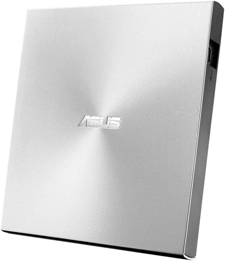 ASUS ZenDrive Silver 13mm External 8X DVD/ Burner Drive +/-RW with M-Disc Support, Compatible with both Mac & Windows and Nero BackItUp for Android devices (USB 2.0 & Type-C cables included)